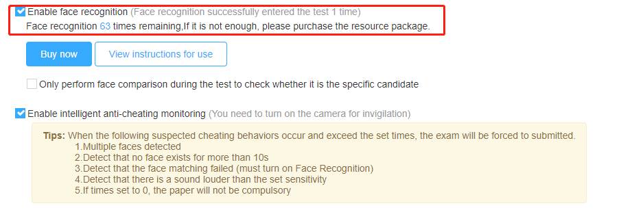 Face Recognition - Help Center - OnlineExamMaker