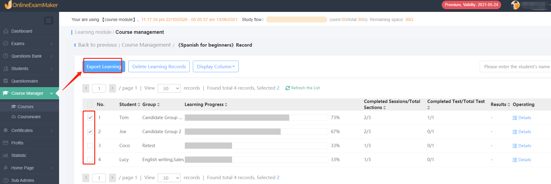 exporter on record