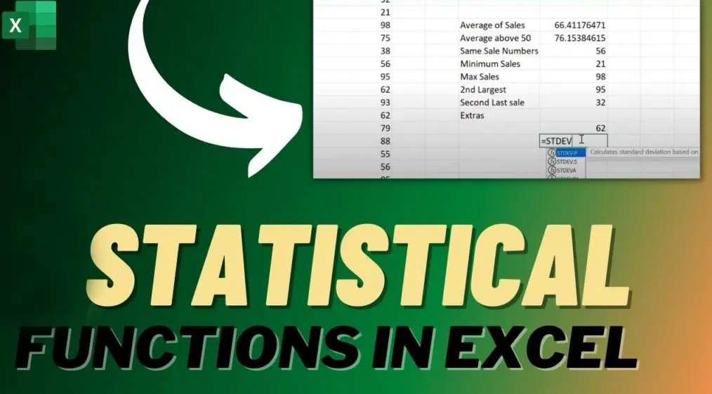 20 Excel Statistical Functions Quiz Questions and Answers